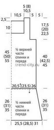 Зеленая туника крючком выкройка