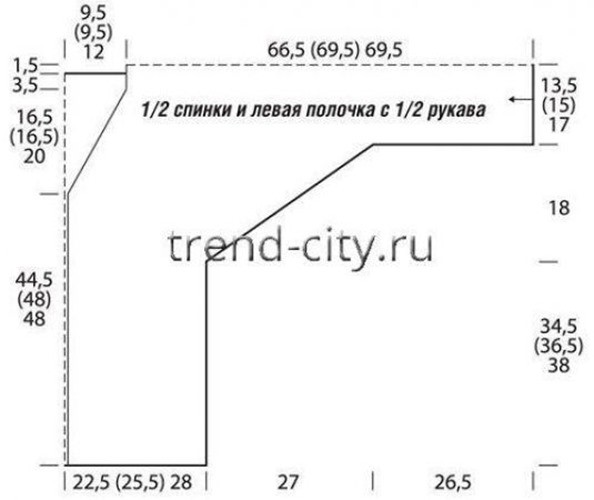 Жакет крючком с продольными полосами выкройка