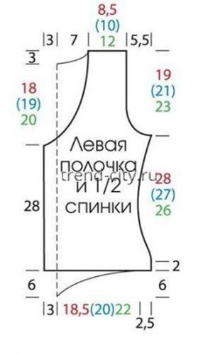 Жилет крючком в фольклорном стиле выкройка