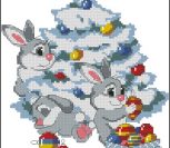 Зайчики под елкой Зайчики под елкой