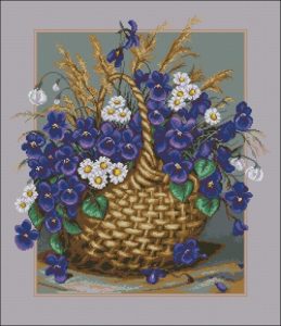 Wicker Basket with Daisies Wicker Basket with Daisies