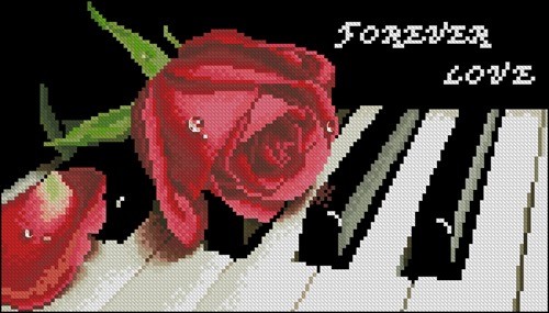 Forever Love Rose on Piano Keys