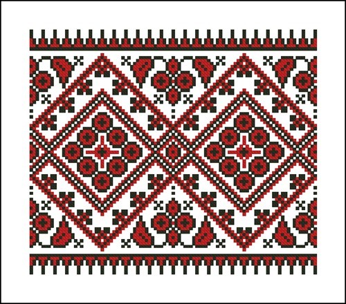 Орнамент для рушника красный с черным