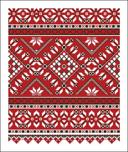 Красный орнамент для рушника