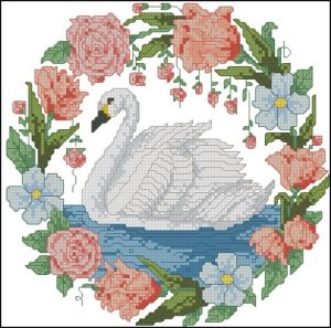 Белый лебедь для рушника / скатерти Белый лебедь для рушника / скатерти