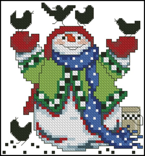 Snowman with Birds