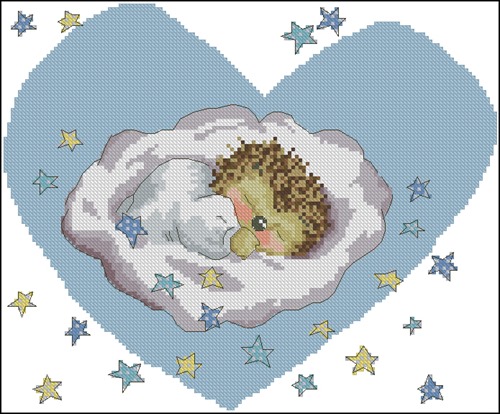 Sleeping Hedgehog in a Heart