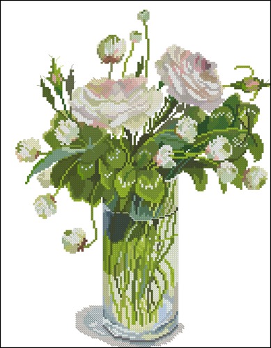 White Roses in a Vase