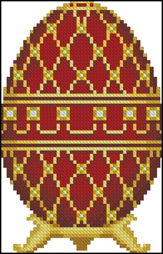 Red Faberge Egg with Perls