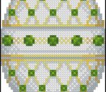 White Faberge Egg with Emeralds White Faberge Egg with Emeralds