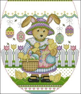 Easter egg with bunny and chickens Easter Egg