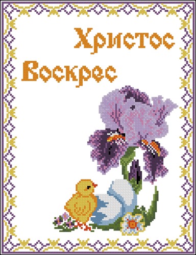 Цыпленок под ирисом