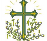 Рушник до Великодня з хрестом та квітами Рушник до Великодня з хрестом та квітами
