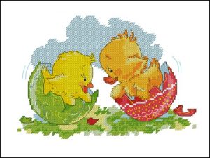 Easter chick and duckling