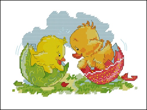 Easter chick and duckling