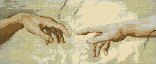 Reaching Hands Fresco Detail