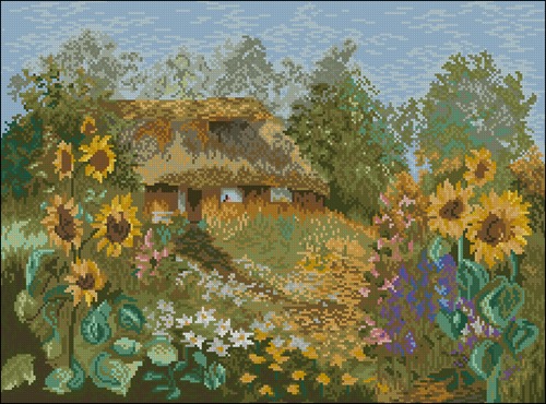 Домик в подсолнухах
