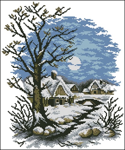 Night Village Landscape