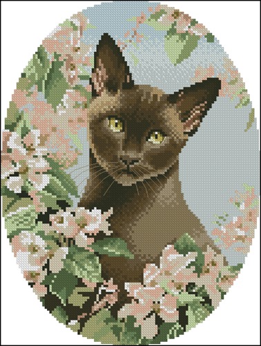Кот в цветах