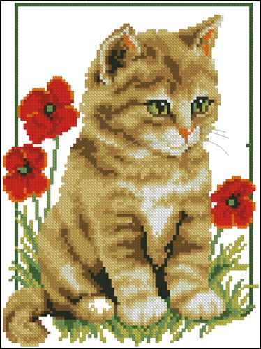 Котенок в цветах