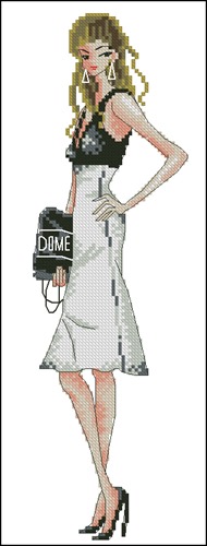Elegant Lady in White Dress