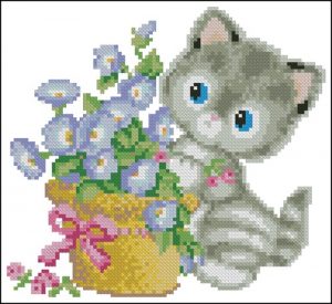Котёнок с корзинкой Котёнок с корзинкой