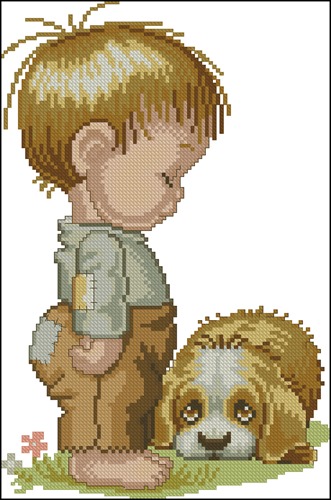 Boy and His Puppy