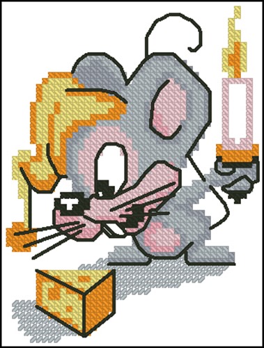 Mouse with Cheese and Candle