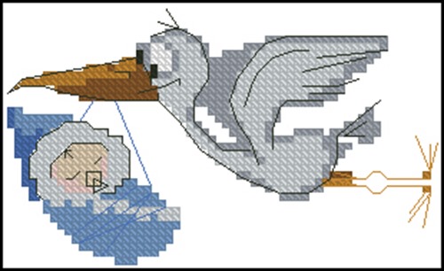 Stork Delivering Newborn