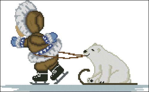 Eskimo Boy and Polar Bear