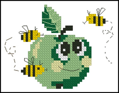 Happy Apple and Bees