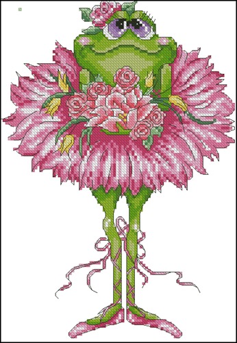 Ballerina Frog in Roses