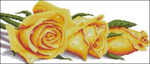 Розы в росе (желтые) Розы в росе (желтые)