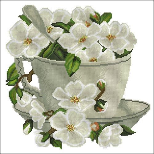 Цветы в чашке