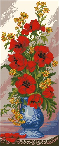 Red Poppies and Yellow Daisies Bouquet
