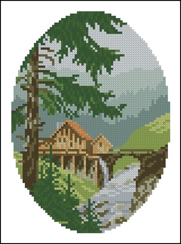 Mill by the Waterfall