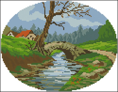 Stone Bridge Over a Stream