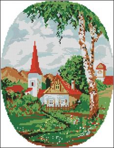 Домик с красной крышей