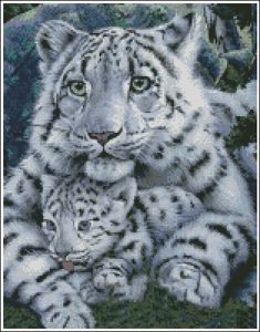 White Tigress and Cub White Tigress and Cub