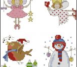 Angel, Angel with Heart, Robin, Snowman Angel, Angel with Heart, Robin, Snowman