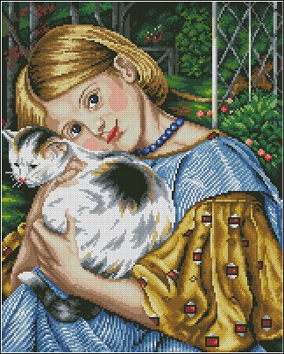 Girl With Her Cat