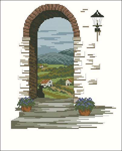 Tuscan Archway with Lantern