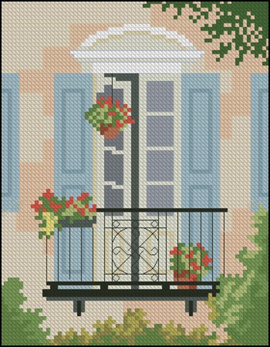 Balcony with Geraniums