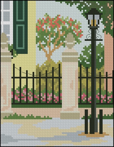 Garden Gate and Lamp Post