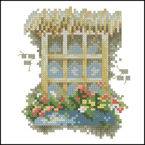 Thatched Window with Flower Box