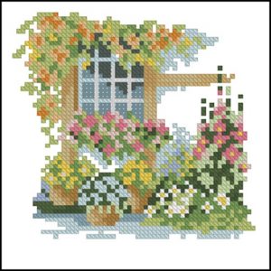 Raam met bloemen Raam met bloemen