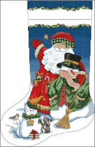 Santa and Snowman stocking Santa and Snowman stocking