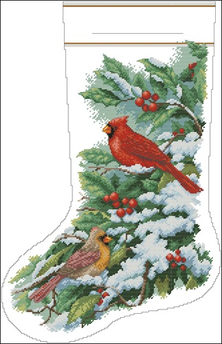 Early snow cardinals stocking