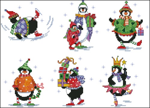Penguin parade ornament