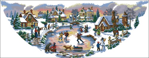 Skater's village tree skirt